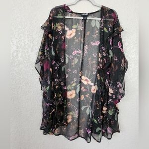 Steve Madden black floral kimono OSFM